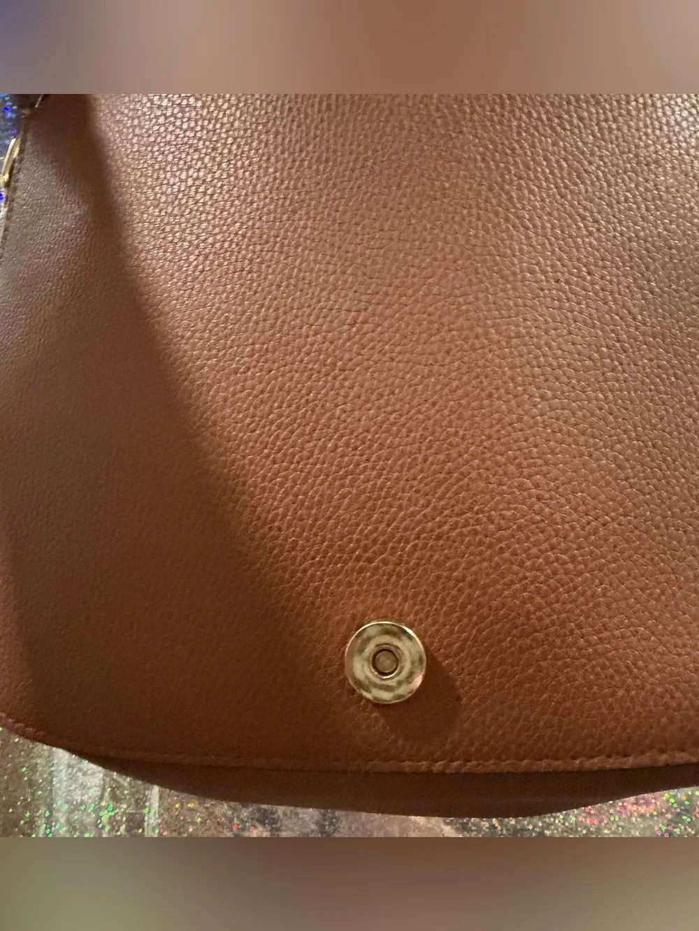 Primark Cognac Faux Leather Saddle Crossbody Bag Double Zip Accent